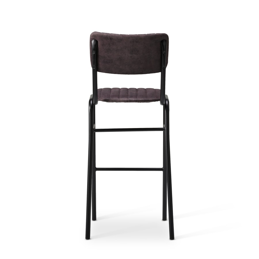 Bourbon Vintage Style Faux Suede Bar Stool